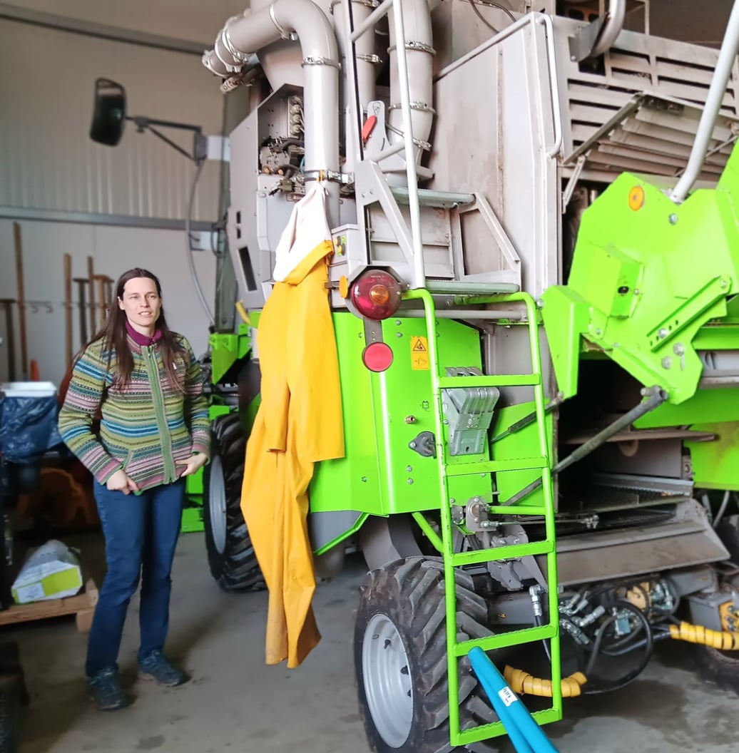 Parzellenerntemaschine. Foto Heide Roeser.